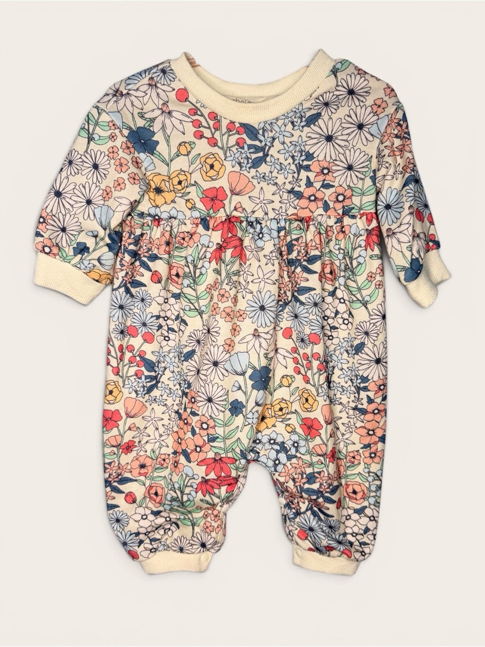Mabel + Honey Floral Baby Romper Cottagecore Boho Garden Whimsical | Size 6M